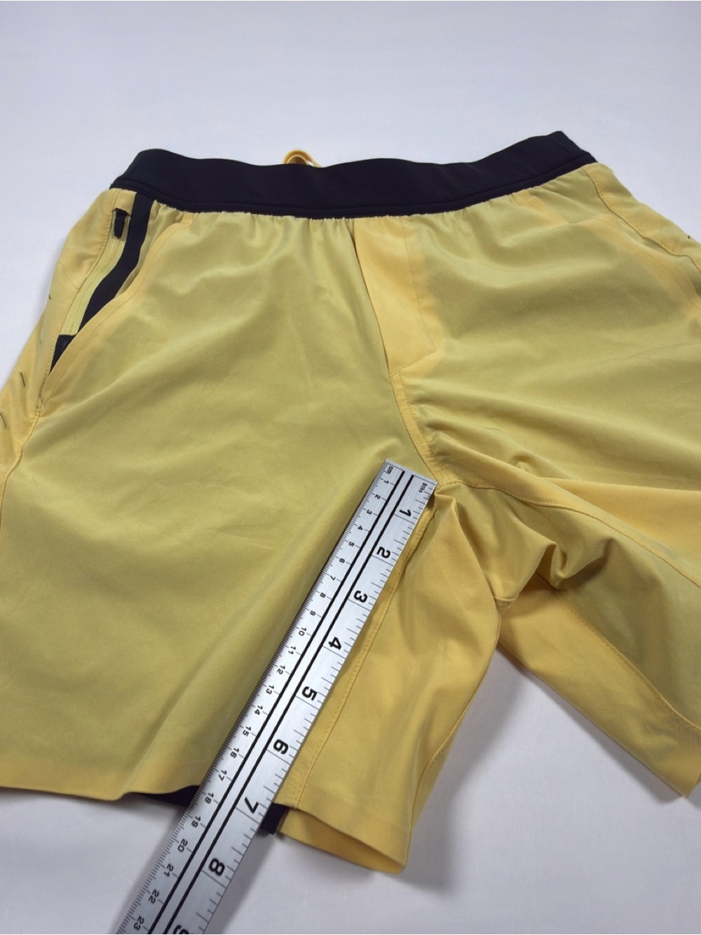 Ten Thousand Yellow Interval Shorts with Black Waistband and Liner - Picture 7 of 8